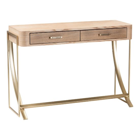 Picture of Baxton Studio Contemporary Console Table, 29-1/2inH x 42-1/2inW x 16-1/8inD, Gold/Natural