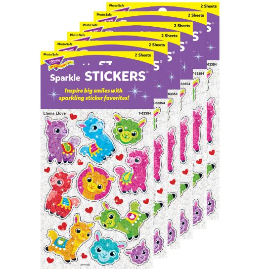 Picture of Trend Sparkle Stickers, Llama Love, 20 Stickers Per Pack, Set Of 6 Packs