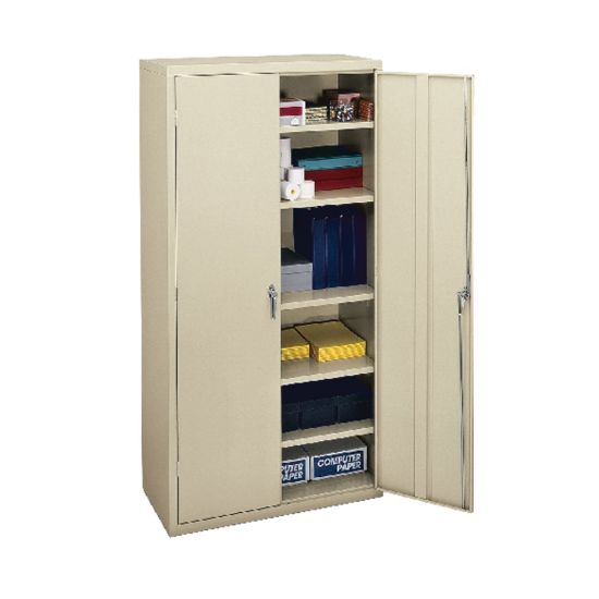 Picture of HON Brigade Storage Cabinet, 5 Adjustable Shelves, 72inH x 36inW x 24 1/4inD, Putty