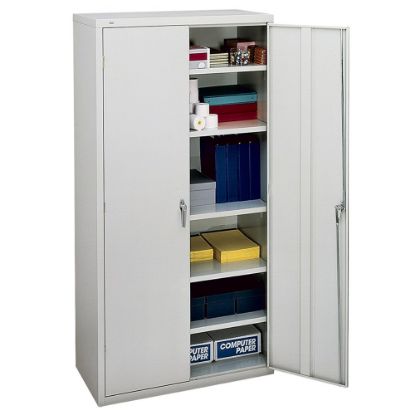 Picture of HON Brigade Storage Cabinet, 5 Adjustable Shelves, 72inH x 36inW x 18-1/4inD, Light Gray