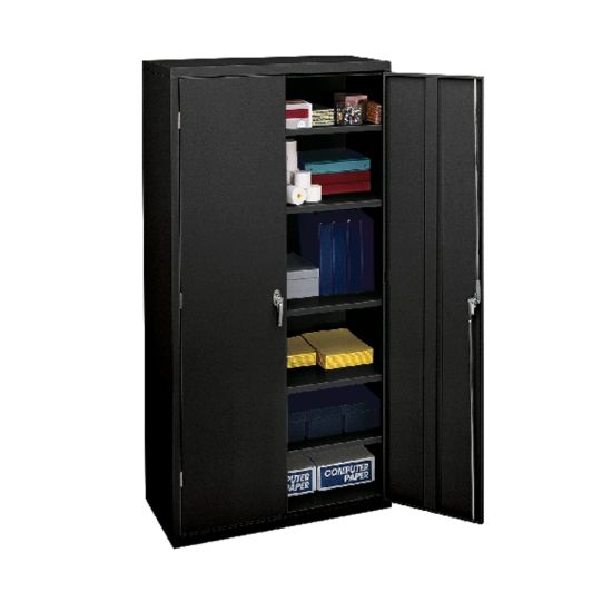 Picture of HON Brigade Storage Cabinet, 5 Adjustable Shelves, 72inH x 36inW x 24-1/4inD, Black