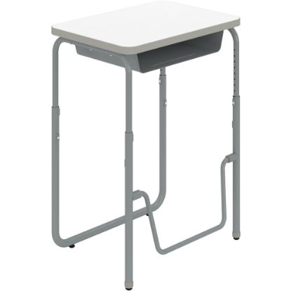 Picture of Safco AlphaBetter 2.0 Height-Adjustable Sit/Stand 28inW Student Desk With Book Box And Pendulum Bar, Dry Erase