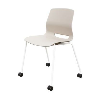 Picture of KFI Studios Imme Stack Chair With Caster Base, Moonbeam/White