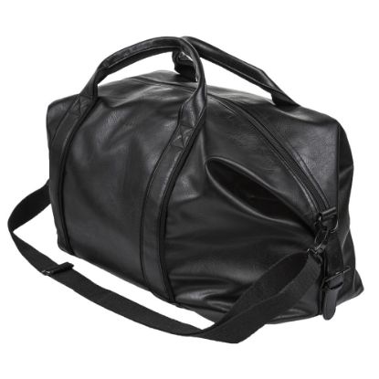 Picture of Bugatti Valentino Vegan Leather Duffel Bag, 11-3/4inH x 16inW x 8-1/2inD, Black