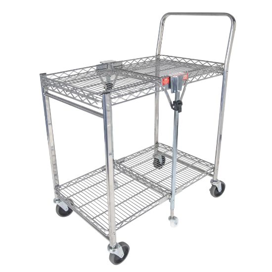 Picture of Bostitch Small Stow-Away Folding Cart, 39in x 19-1/2in x 31in, Chrome