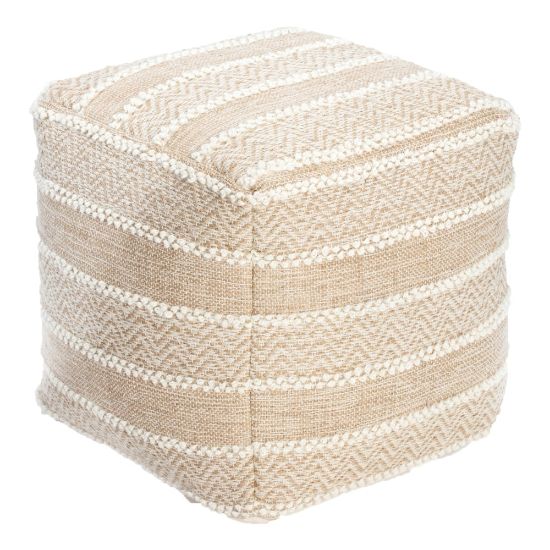 Picture of Anji Mountain Portales Pouf Ottoman, Brown/Ivory