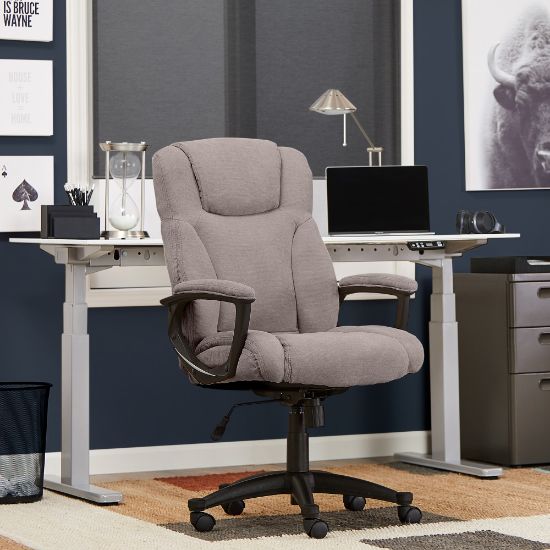 Picture of Serta Style Hannah II High-Back Office Chair, Microfiber, Harvard Gray/Black