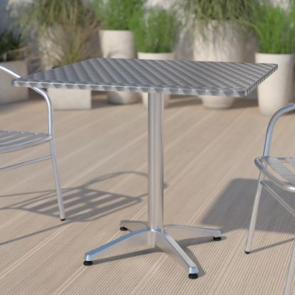 Picture of Flash Furniture Square Metal Indoor/Outdoor Table, 27-1/2inH x 31-1/2inW x 31-1/2inD, Silver