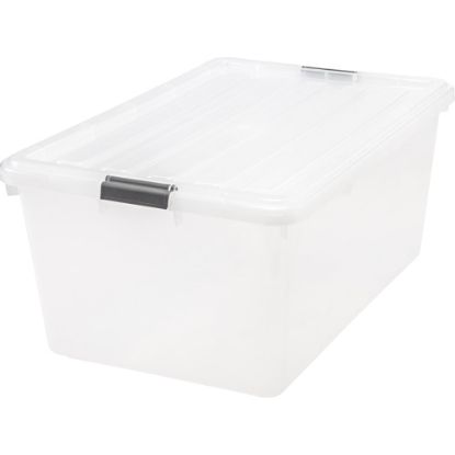 Picture of Iris Storage Boxes With Lift-Off Lids, 26 1/10in x 17 1/2in x 11 1/4in, Clear, Case Of 5