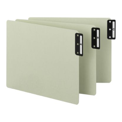 Picture of Smead Pressboard End-Tab Guides, A-Z, Vertical, Extra-Wide Letter-Size, 100% Recycled, Gray/Green, Pack Of 25