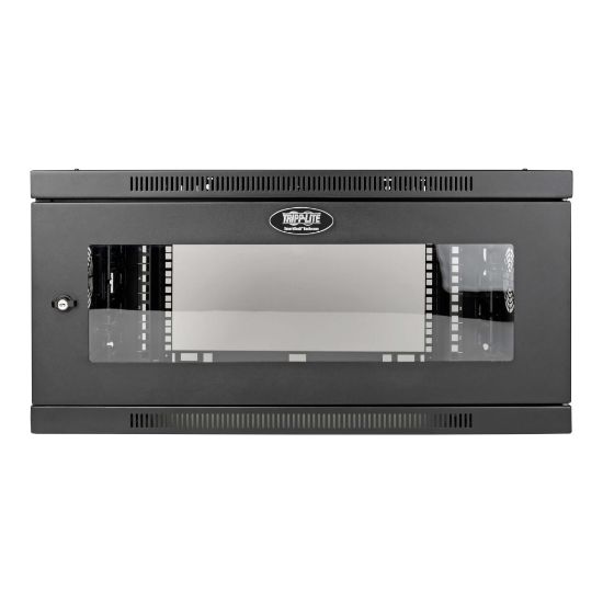 Picture of Tripp Lite 6U Wallmount Rack Enclosure Wide Cable Management Acrylic Window - 19in 6U Wide x 20.50in Deep Wall Mountable for Server, LAN Switch, Patch Panel - Black Powder Coat - Steel, Acrylic