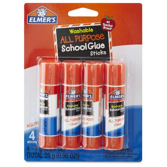 Picture of Elmers Washable School Glue Sticks, 0.24 Oz, Pack Of 4