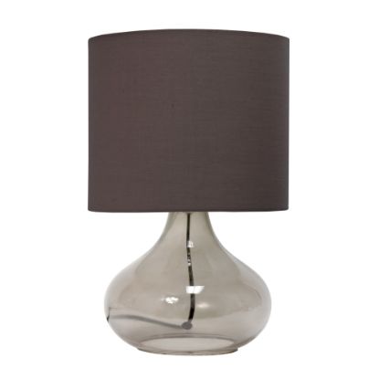 Picture of Simple Designs Glass Raindrop Table Lamp, 13-3/4inH, Gray Shade/Smoke Gray Base