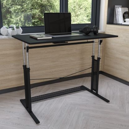 Picture of Flash Furniture 40inW Height-Adjustable Sit-To-Stand Home Office Desk, Black