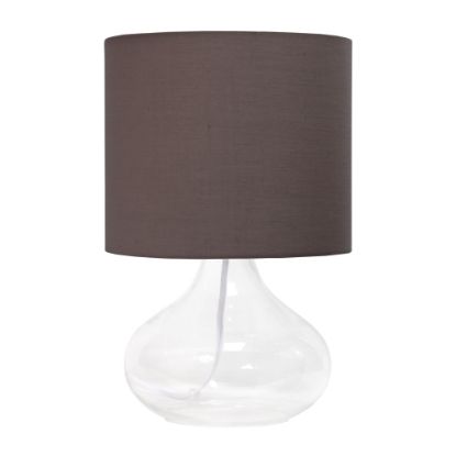 Picture of Simple Designs Glass Raindrop Table Lamp, 13-3/4inH, Gray Shade/Clear Base