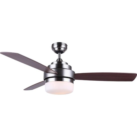 Picture of Black+Decker Ceiling Fan - 3 Blades - 52in Diameter - 3 Speed - Adjustable Airflow - 17.5in Height x 52in Width x 52in Depth - Glass, Nickel