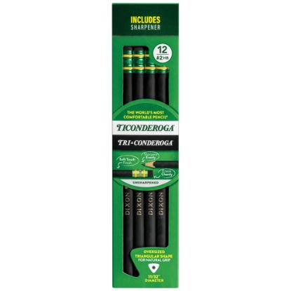 Picture of Ticonderoga Tri-Conderoga Triangular Pencils, #2 Lead, Medium Soft, Pack of 12