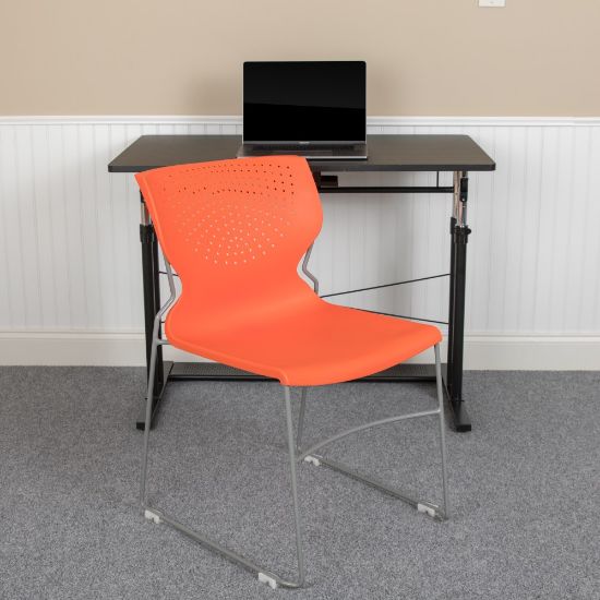 Picture of Flash Furniture HERCULES Series Full-Back Stack Chairs, Orange, Set Of 5 Chairs