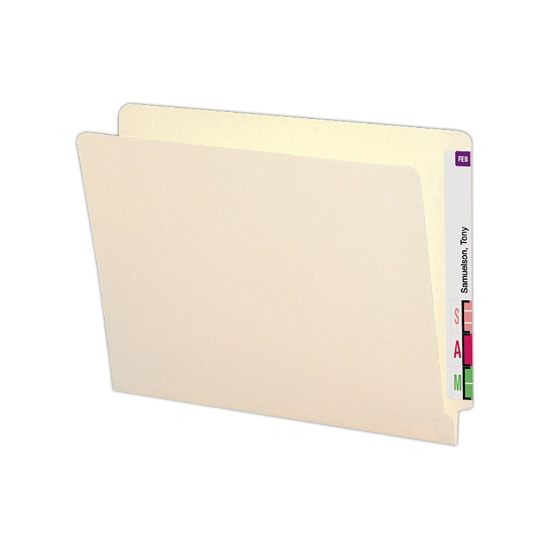 Picture of Smead Manila Reinforced End-Tab Folders, 9inH, Straight Cut, Letter Size, Pack Of 100