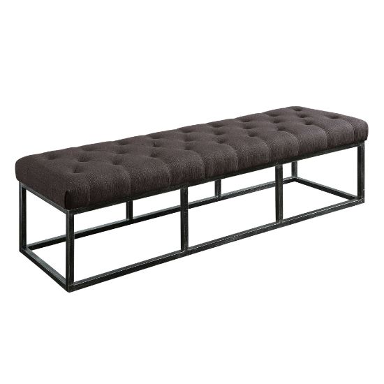 Picture of Serta Danes Tufted Bench, Midnight Charcoal/Iron