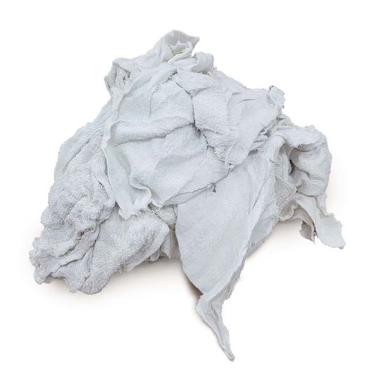 Picture of Pro-Clean Basics Terry Rags, Assorted Sizes, White, 3-Lb Bag