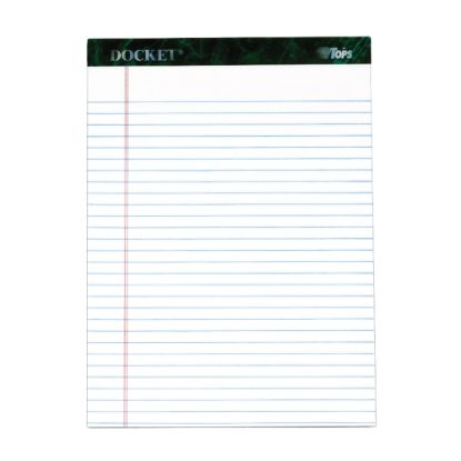 Picture of TOPS Docket Writing Pad, 8 1/2in x 11 3/4in, Legal Ruled, 50 Sheets, White