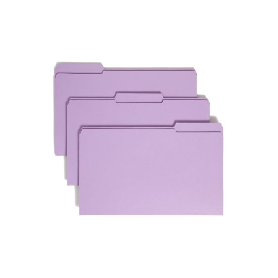 Picture of Smead Color File Folders, With Reinforced Tabs, Legal Size, 1/3 Cut, Lavender, Box Of 100