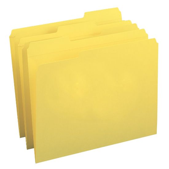 Picture of Smead Color File Folders, With Reinforced Tabs, Legal Size, 1/3 Cut, Yellow, Box Of 100