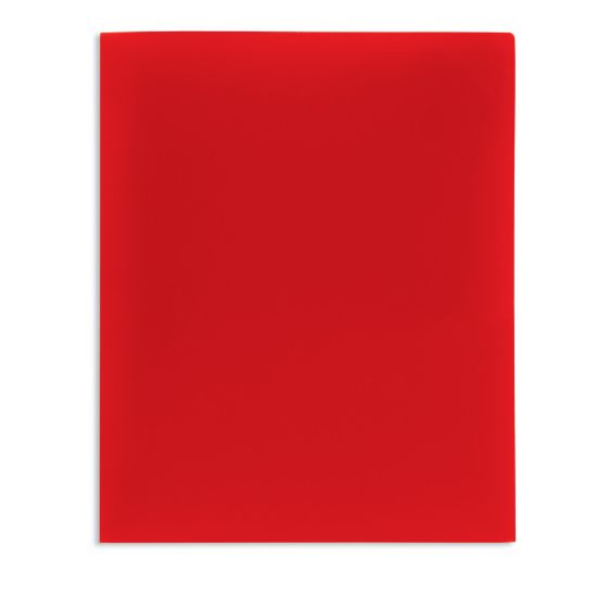 Picture of Office Depot Brand School-Grade 2-Pocket Poly Folder, Letter Size, Red