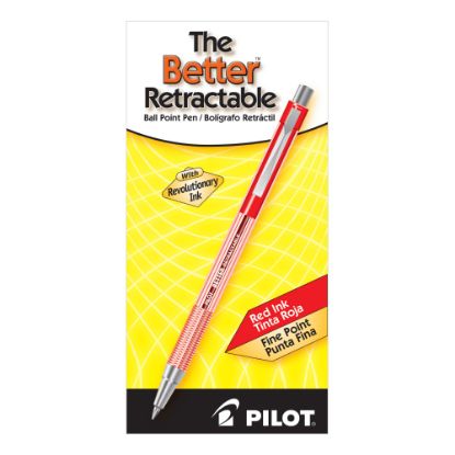 Picture of Pilot Better Retractable Ballpoint Pens, 0.7 mm, Translucent Barrel, Red Ink, Pack Of 12 Pens