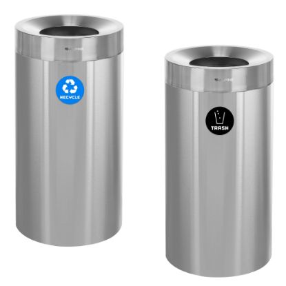 Picture of Alpine Industries Stainless Steel Recycling Can And Trash Receptacles, 27 Gallons, Silver, Pack Of 2 Receptacles