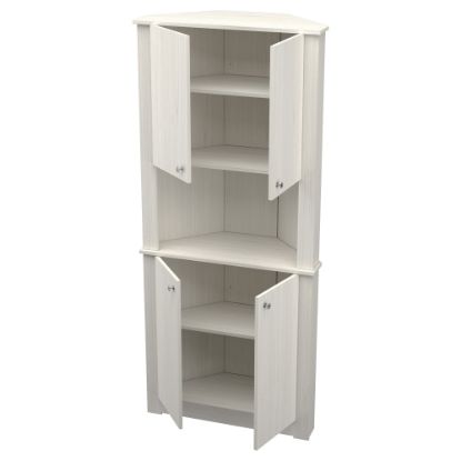 Picture of Inval America Tall Corner Storage Cabinet, 40inH x 14-13/16inW x 31-1/2inD, Washed Oak