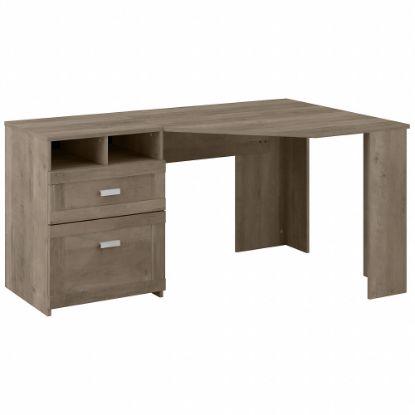 Picture of Bush Business Furniture Wheaton 60inW Reversible Corner Desk With Storage, Driftwood Gray, Standard Delivery