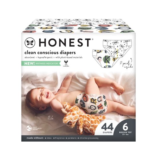 Picture of The Honest Company Clean Conscious Diapers, Size 6, Letters, 44 Diapers Per Box