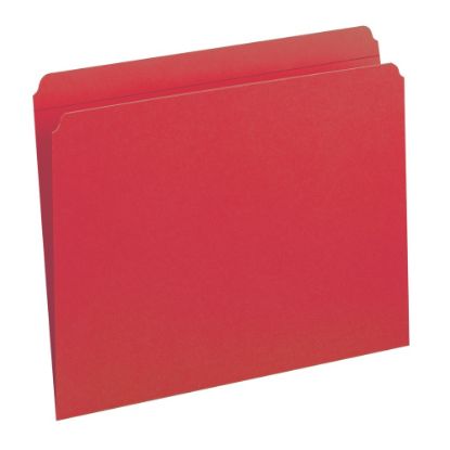 Picture of Smead File Folders, Letter Size, Straight Cut, Red, Box Of 100