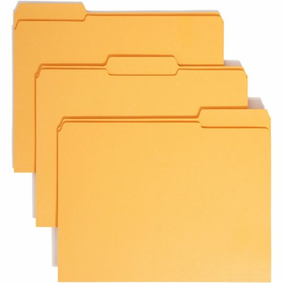 Picture of Smead 1/3-Cut 2-Ply Color File Folders, Letter Size, Goldenrod, Box Of 100