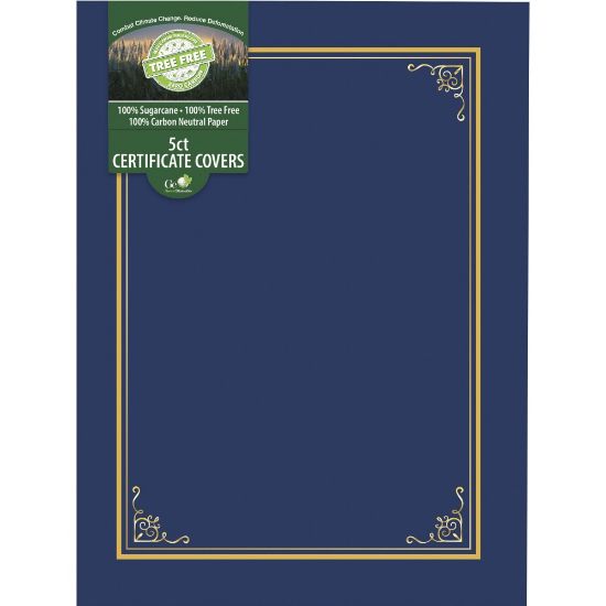 Picture of Geographics Letter Certificate Holder - 8 1/2in x 11in - Navy - 5 / Pack