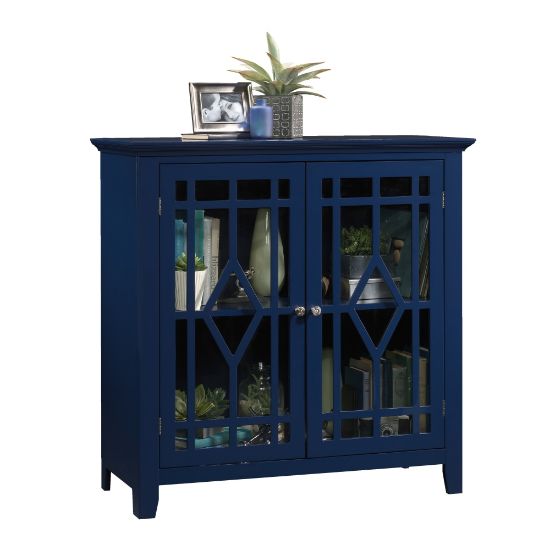 Picture of Sauder Shoal Creek Display Cabinet, 2 Shelves, Indigo Blue