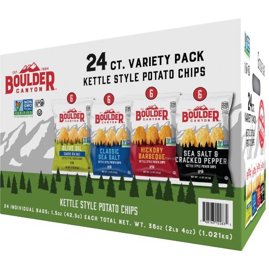 Picture of Boulder Canyon Inventure Variety Pack - Non-GMO, Gluten-free - Bag - 1.50 oz - 24 / Carton