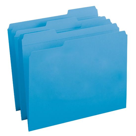 Picture of Smead Color File Folders, With Reinforced Tabs, Legal Size, 1/3 Cut, Blue, Box Of 100