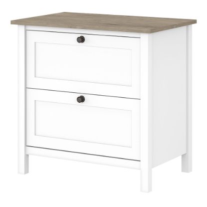 Picture of Bush Business Furniture Mayfield 30-4/5inW x 19-3/4inD Lateral 2-Drawer File Cabinet, Pure White/Shiplap Gray, Standard Delivery