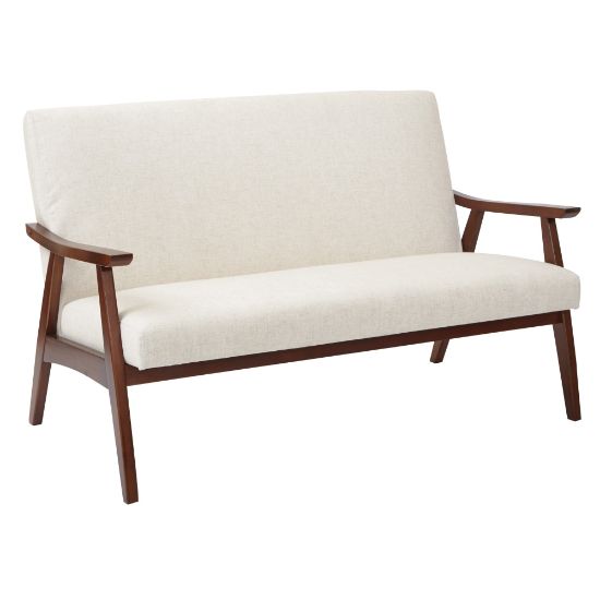 Picture of Ave Six Work Smart Davis Loveseat, Linen/Medium Espresso