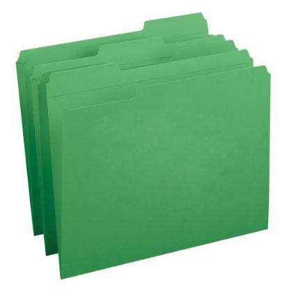 Picture of Smead Color File Folders, With Reinforced Tabs, Legal Size, 1/3 Cut, Green, Box Of 100