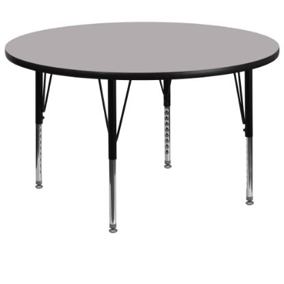 Picture of Flash Furniture 60in Round Thermal Laminate Activity Table With Short Height-Adjustable Legs, Gray