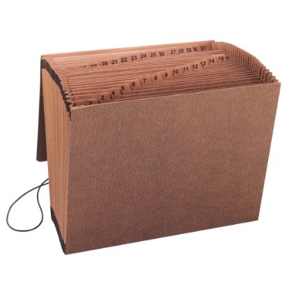 Picture of Smead TUFF Expanding File With Flap & Elastic Cord, 31 Pockets, 1-31, 12in x 10in Letter Size, 30% Recycled, Brown