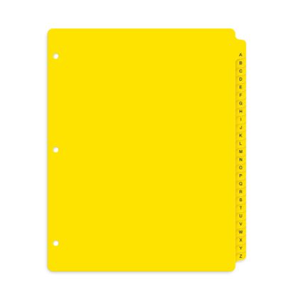 Picture of Avery A-Z Plastic Preprinted Divider Tabs, 8-1/2in x 11in, Yellow, Set Of 26