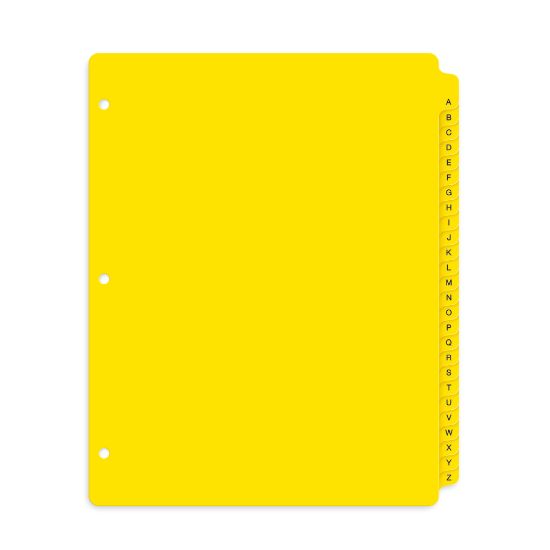 Picture of Avery A-Z Plastic Preprinted Divider Tabs, 8-1/2in x 11in, Yellow, Set Of 26