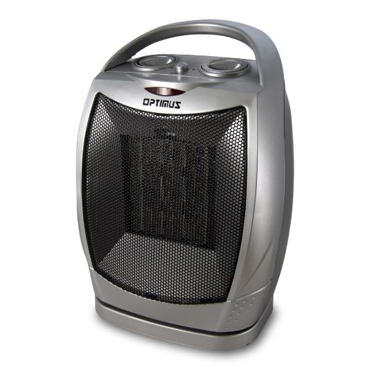 Picture of Optimus Portable Oscillating Ceramic Heater With Thermostat, 11-1/2in x 6-1/4in