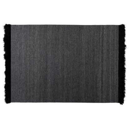 Picture of Baxton Studio Dalston Handwoven Wool Blend Area Rug, 63in x 90-5/8in, Dark Gray/Black