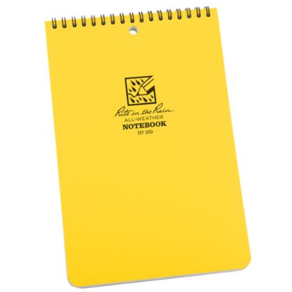 Picture of Rite in the Rain All-Weather Spiral Notebooks, 6in x 9in, 100 Pages (50 Sheets), Yellow, Pack Of 6 Notebooks